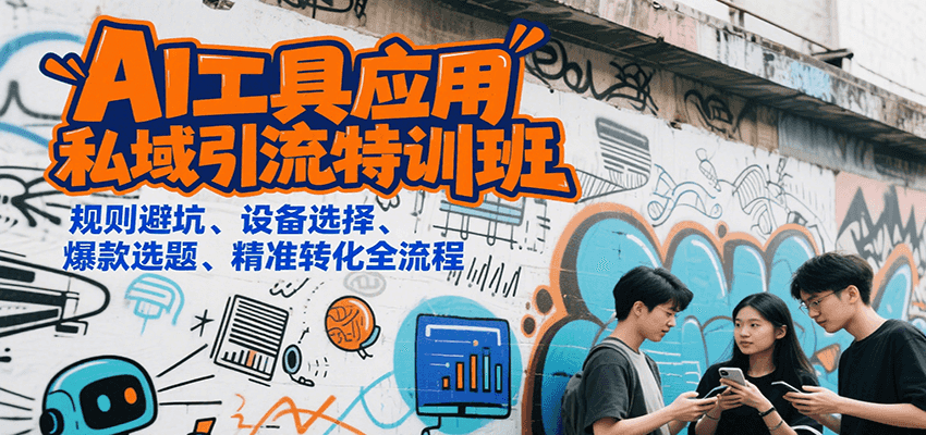AI工具应用私域引流特训班，规则避坑、设备选择、爆款选题、精准转化全流程-枫客网创
