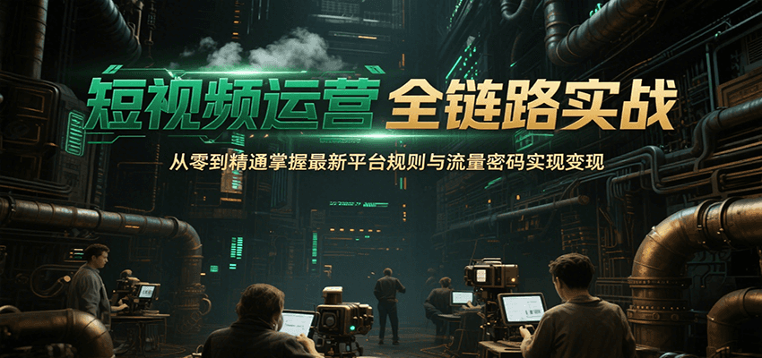 短视频运营全链路实战，从零到精通掌握最新平台规则与流量密码实现变现-枫客网创