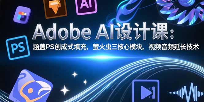 Adobe AI设计课：涵盖PS创成式填充，萤火虫三核心模块，视频音频延长技术-枫客网创