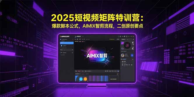2025短视频矩阵特训营：爆款脚本公式，AIMIX智剪流程，二创原创要点-枫客网创