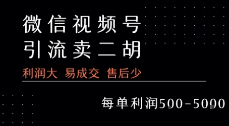 视频号卖二胡教程，利润大 易成交 售后少，一单利润5张+-枫客网创