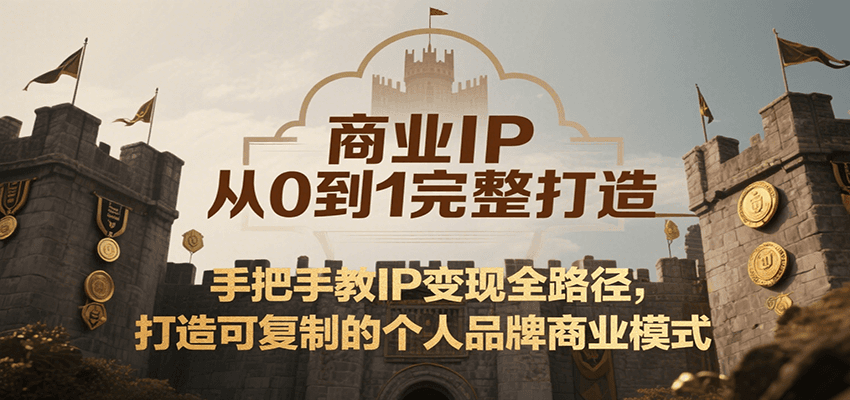 商业IP从0到1完整打造，手把手教IP变现全路径，打造可复制的个人品牌商业模式-枫客网创