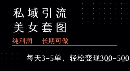 私域卖套图每天3-5单   每单利润99-2张+-枫客网创