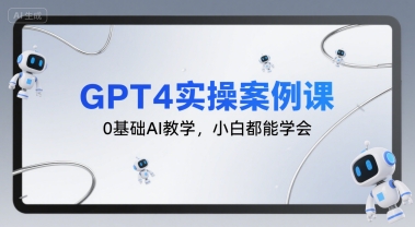 GPT4实操案例课，0基础AI教学，小白都能学会-枫客网创