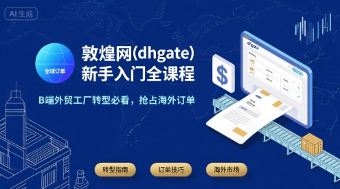 敦煌网(dhgate)新手入门全课程，B端外贸工厂转型必看，抢占海外订单-枫客网创