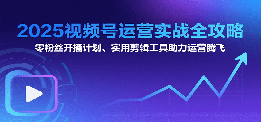 2025视频号运营实战全攻略：零粉丝开播计划、起号到到变现思维逻辑方法-枫客网创