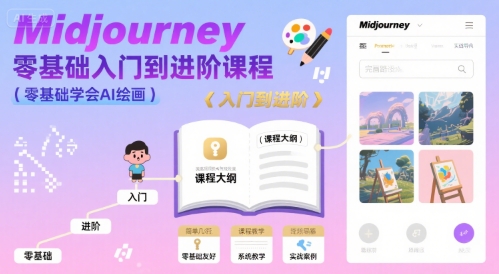midjourney零基础入门到进阶课程，零基础学会AI绘画-枫客网创