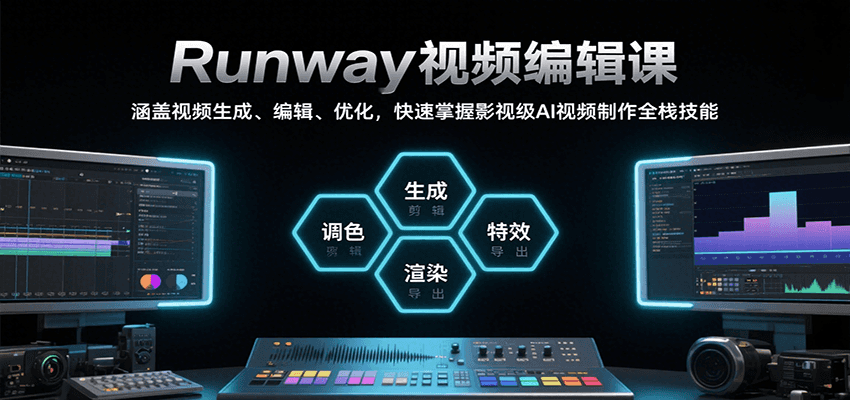 Runway视频编辑课，涵盖视频生成、编辑、优化，快速掌握影视级AI视频制作全栈技能-枫客网创