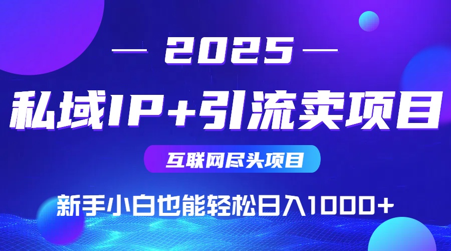 2025网创尽头项目，私域IP+引流，新手小白也能在家日入1000+-枫客网创