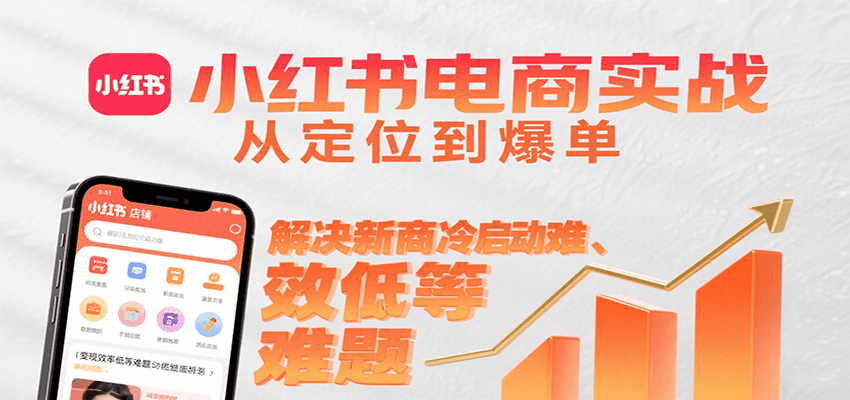 小红书电商实战，从定位到爆单解决新商冷启动难、变现效率低等难题-枫客网创