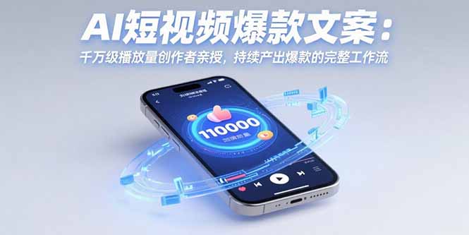 AI短视频爆款文案：千万级播放量创作者亲授，持续产出爆款的完整工作流-枫客网创