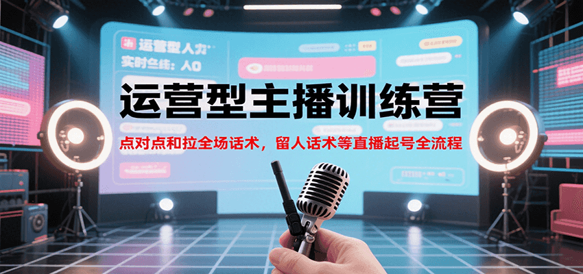 运营型主播训练营，点对点和拉全场话术，留人话术等直播起号全流程(更新8月)-枫客网创