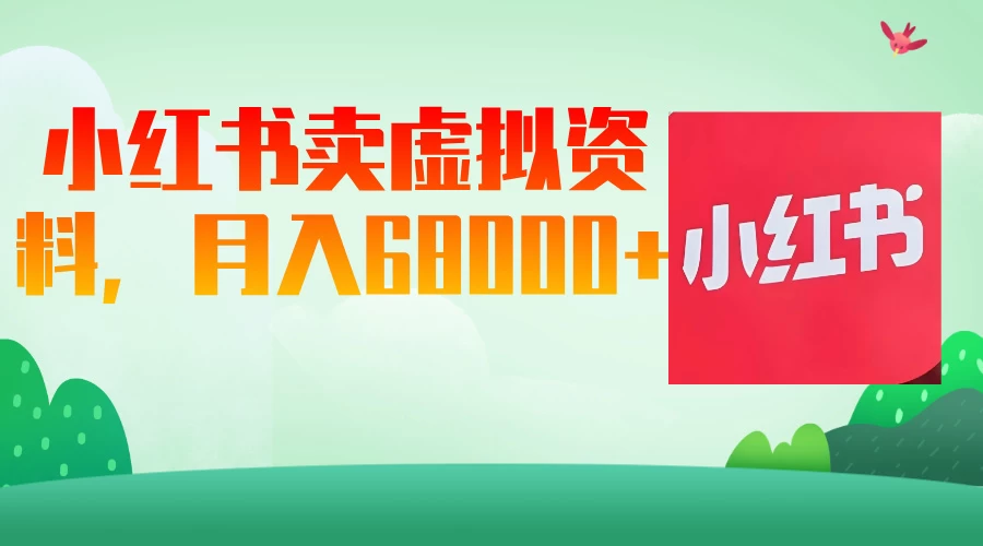 小红书虚拟资料，月入68000（已证实）-枫客网创