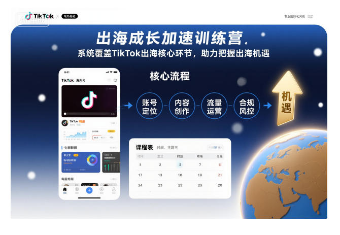 出海成长加速训练营，系统覆盖TikTok出海核心环节，助力把握出海机遇(更新)-枫客网创