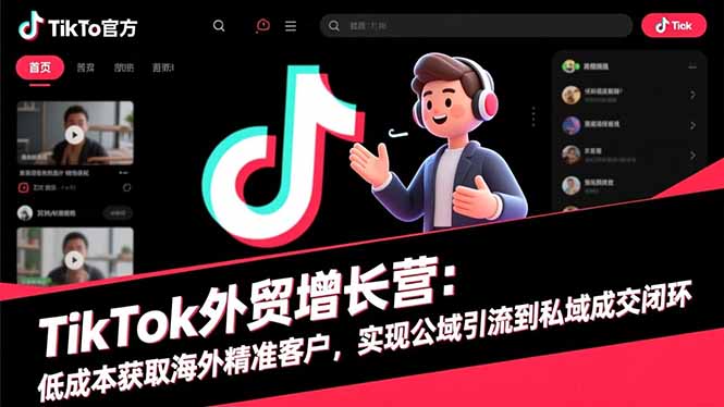 TikTok外贸增长营：低成本获取海外精准客户，实现公域引流到私域成交闭环-枫客网创