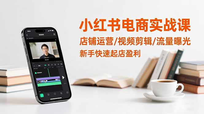 小红书电商实战课：店铺运营/视频剪辑/流量曝光，新手快速起店盈利-枫客网创