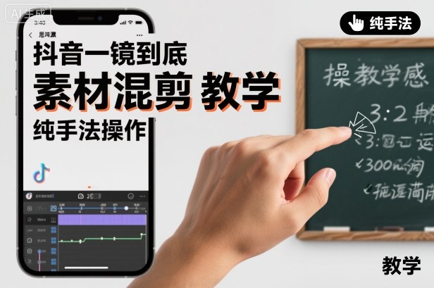 抖音一镜到底素材混剪教学,纯手法操作-枫客网创